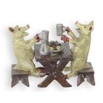 BRONZEN GROEP VAN TWEE VARKENS AAN HET ETEN (Interieur), Verzenden