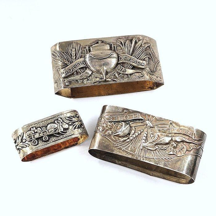 Servetring (3) - .835 zilver - 34 gram, Antiek en Kunst, Antiek | Goud en Zilver