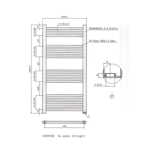 Designradiator Boss & Wessing Vertico Multirail 100x50 cm, Doe-het-zelf en Verbouw, Verwarming en Radiatoren, Ophalen of Verzenden