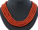 Ketting - 14 karaat Geel goud Bloedkoraal - Fraai gouden, Sieraden, Tassen en Uiterlijk, Antieke sieraden