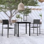 vidaXL 3-delige Tuinset zwart, Tuin en Terras, 2 zitplaatsen, Verzenden, Textileen, Nieuw