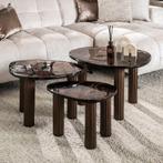 *WOONWINKEL* Salontafel Getrokken Glas Koperkleur Middel, Verzenden, Nieuw