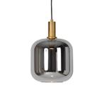 Hanglamp zwart met goud en smoke glas incl. PUCC - Zuzanna, Huis en Inrichting, Nieuw, Glas, Design, 75 cm of meer