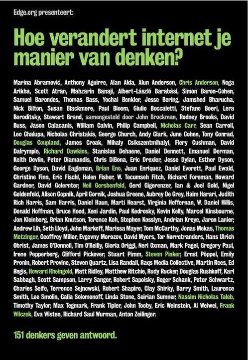 Hoe verandert internet je manier van denken, Boeken, Overige Boeken, Ophalen of Verzenden