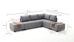 Slaapbank Hoekbank Fly  Bed rechts- Bruin SKU: 825BLC1004