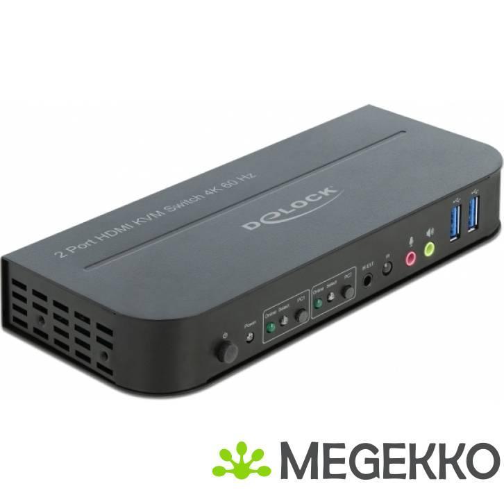 Delock 11481 HDMI KVM-switch 4K 60 Hz met USB 3.0 en audio, Computers en Software, Netwerk switches, Nieuw, Verzenden