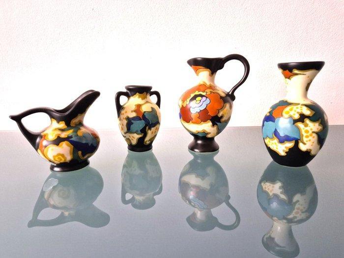 Plateelbakkerij Zuid-Holland - Vaas (4) - Aardewerk -, Antiek en Kunst, Antiek | Glas en Kristal