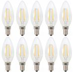Kaarslamp E14 - 10 stuks | LED 4W=40W traditioneel licht | w, Nieuw, Verzenden