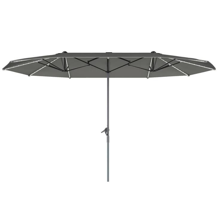 TRUUSK Dubbele Parasol Met Solar LED Verlichting 451x267 Cm, Tuin en Terras, Planten | Bomen, Verzenden