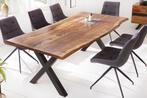 Massief houten boomrand eettafel AMAZONAS 200cm bruin, Huis en Inrichting, Tafels | Eettafels, Ophalen of Verzenden, Nieuw