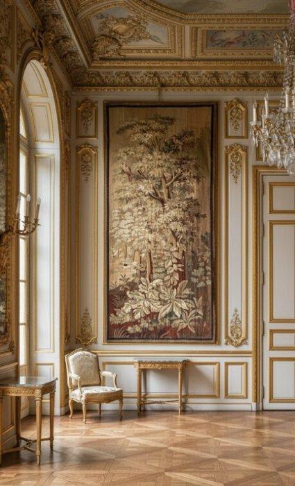 Wandtapijt - 290 cm - 130 cm - Verdure met wilde papegaaien, Antiek en Kunst, Antiek | Overige Antiek