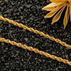 22 Krt. Gouden gedraaide schakel ketting | 49,5 cm, Ophalen of Verzenden, Gebruikt, Overige kleuren, Goud