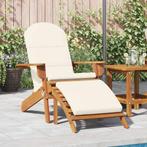 Acaciahout Adirondack Stoel met Voetensteun | Retourdeal 55%, Ophalen of Verzenden, Nieuw, Hout, Inklapbaar