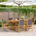vidaXL 7-delige Tuinset massief hout en stof, Verzenden, Nieuw, Hardhout, Tuinset
