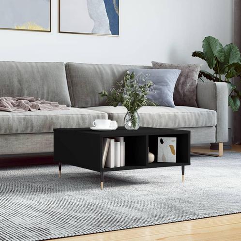 vidaXL Salontafel 60x60x30 cm bewerkt hout zwart, Huis en Inrichting, Tafels | Salontafels, 50 tot 100 cm, Nieuw, Overige houtsoorten