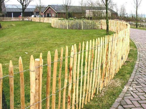 Kastanjehout Rasterhekwerk Post & Rail Palen Poorten Hekken, Tuin en Terras, Schuttingen, Nieuw, Hout