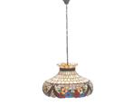 Een grote glas-in-lood hanglamp, 20e eeuw, Gebruikt