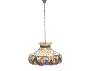 Een grote glas-in-lood hanglamp, 20e eeuw beschikbaar voor biedingen