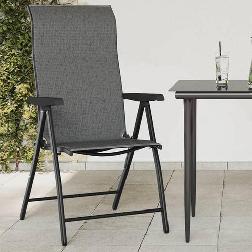 vidaXL Tuinstoelen 4 st inklapbaar poly rattan grijs, Tuin en Terras, Tuinstoelen, Nieuw, Rotan, Verzenden