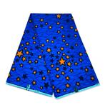 VLISCO stof Hollandais Afrikaanse Wax print - Blauw / Oranje, Ophalen of Verzenden, Nieuw