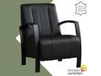 Leren fauteuil Glamour - Toledo Nero (zwart), Huis en Inrichting, Fauteuils, Nieuw, Ophalen of Verzenden, 50 tot 75 cm, Industrieel, Modern, Retro