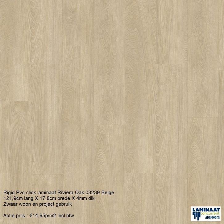 Pvc Click Tegel en Wood decoren 9 X Kleur €14,95p/m2 inc.btw, Huis en Inrichting, Stoffering | Vloerbedekking, Wit, Crème, Beige