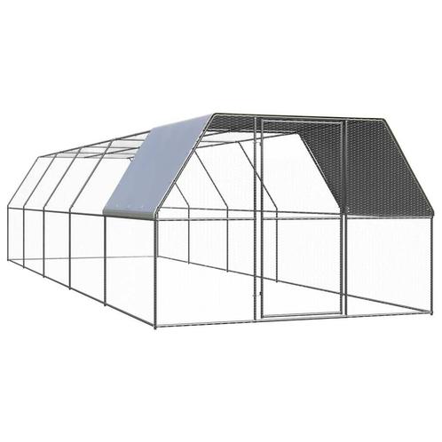 vidaXL Kippenhok 3x10x2 m gegalvaniseerd staal, Dieren en Toebehoren, Knaagdieren en Konijnen | Hokken en Kooien, Nieuw, Verzenden