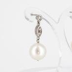 Oorbellen - 18 karaat Witgoud Diamant (Natuurlijk) - Parel -, Nieuw