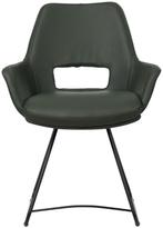 Donkergroene leren  design eetkamerstoel - Toledo Leer Verde, Overige kleuren, Nieuw, Leer, Ophalen of Verzenden