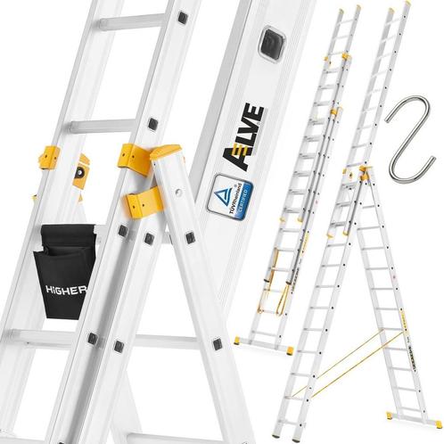 Uitschuifbare ladder - multifunctionele trapladder - 10,34 m, Doe-het-zelf en Verbouw, Ladders en Trappen, Nieuw, Ophalen of Verzenden