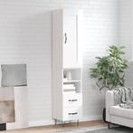 vidaXL buffetkast 34,5x34x180 cm bewerkt hout hoogglans wit, Minder dan 50 cm, Verzenden, Nieuw, Minder dan 100 cm