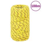 vidaXL Boottouw 2 mm 100 m polypropyleen geel, Verzenden, Nieuw