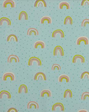 Poplin Katoen Rainbow Glitter Mint, Hobby en Vrije tijd, Stoffen en Lappen, Groen, Nieuw