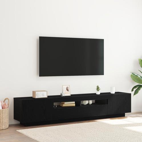 vidaXL Tv-meubel met LED 200x35x40 cm bewerkt hout zwart, Huis en Inrichting, Kasten | Televisiemeubels, Nieuw, Minder dan 50 cm