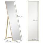 TRUUSK Staande Spiegel met Houtnerf - Volledige Lichaamsspie, Verzenden, Nieuw
