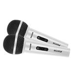 Fenton DM100W - Set van 2 witte microfoons voor o.a. karaoke, Muziek en Instrumenten, Microfoons, Nieuw, Verzenden