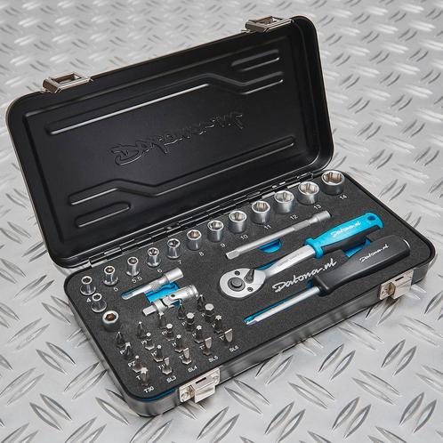 Datona Dopsleutelset Datona 4 t/m 14mm met 1/4 ratel -, Doe-het-zelf en Verbouw, Gereedschap | Handgereedschap, Nieuw, Ophalen of Verzenden