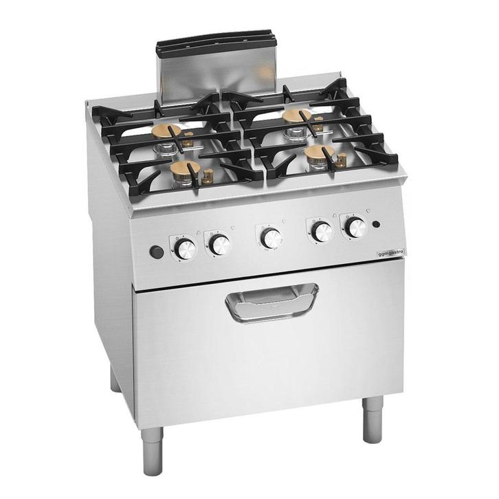 GGM Gastro | Gasfornuis - 24 kW - 4 branders - incl. gasoven, Witgoed en Apparatuur, Fornuizen, Inbouw, Verzenden