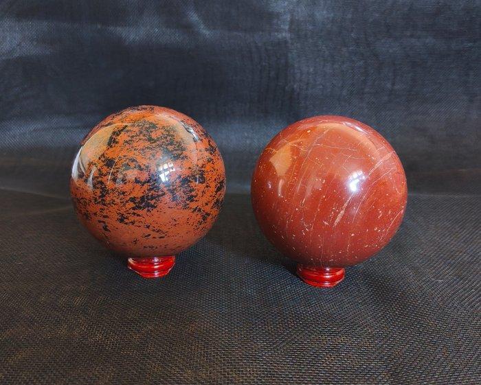 Obsidiaan Bol - Hoogte: 94 mm - Breedte: 94 mm- 2106 g - (2), Verzamelen, Mineralen en Fossielen