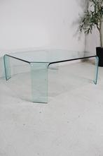 Italiaans design salontafel FIAM, Huis en Inrichting, Tafels | Salontafels, Gebruikt, 100 tot 150 cm, Glas, Jaren '80
