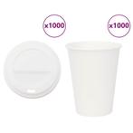 vidaXL Papieren koffiekopjes met deksel 1000 st 12oz 300 ml, Huis en Inrichting, Keuken | Servies, Verzenden, Nieuw