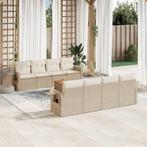 vidaXL 9-delige Loungeset met kussens poly rattan beige, Verzenden, Nieuw, Rotan, Loungeset