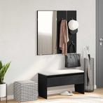 vidaXL Halmeubelset met lade met opslag 4 pcs Zwart Eiken, Huis en Inrichting, Banken | Voetenbanken en Poefen, Verzenden, Nieuw