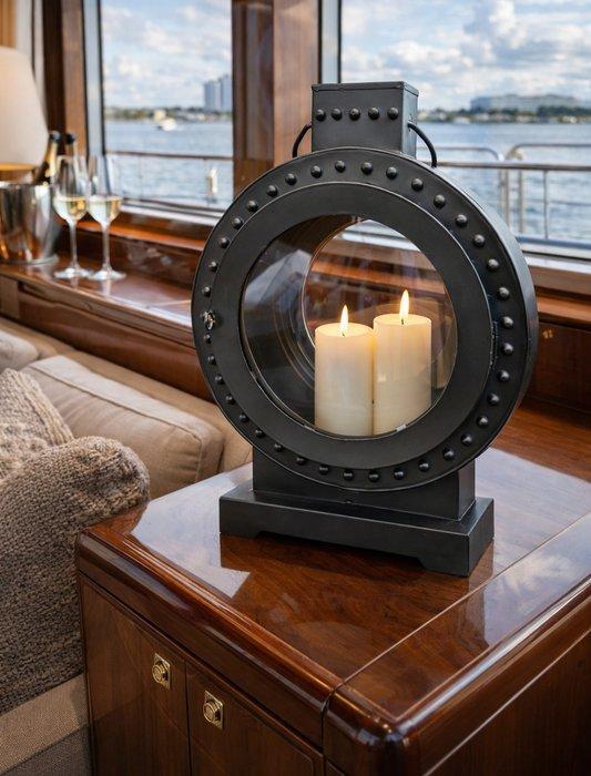 Lantaarn - Glas, Metaal - Grote scheepsraam, Antiek en Kunst, Kunst | Designobjecten