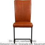 Set van 4 Lichtcognac leren industriële eetkamerstoelen - po, Huis en Inrichting, Stoelen, Overige kleuren, Nieuw, Leer, Ophalen of Verzenden