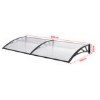 [en.casa] Deurluifel Mellerud afdak 200x100 cm transparant e, Verzenden, Nieuw