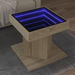 vidaXL Salontafel met LED 50x50x45 cm bewerkt hout sonoma, Verzenden, Nieuw, Overige houtsoorten, 50 tot 100 cm