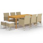 vidaXL 11-delige Tuinset beige, Meer dan 8 zitplaatsen, Nieuw, Tuinset, Verzenden