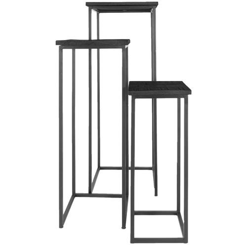 Plantentafels Sam Vierkant - Set van 3 - Zwart Mangohout, Huis en Inrichting, Woonaccessoires | Overige, Nieuw, Ophalen of Verzenden
