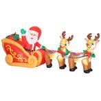 Opblaasbare Kerstdecoratie, Kerstman In Rendierslee, Polyest, Diversen, Kerst, Verzenden, Nieuw